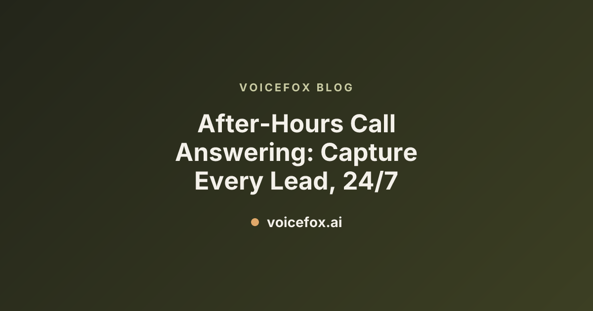 After-Hours Call Answering: Capture Every Lead, 24/7